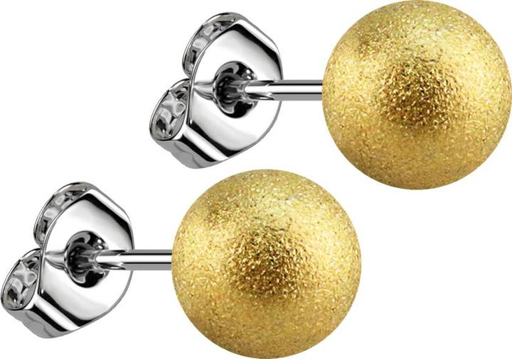 Produktbild Star Piercing Ohrstecker mit Kugel vergoldet gesprenkelt (Chirurgenstahl 316L, ohne Messing)