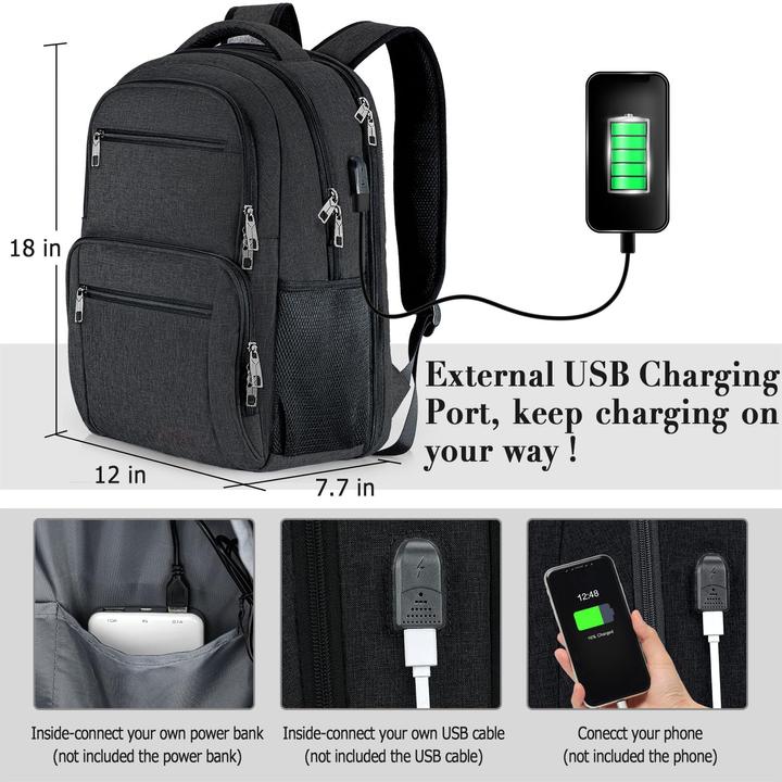 Image du produit Only-Bags.Store Sac à dos, sac à dos scolaire étanche travail ordinateur portable avec port de charge USB, sac à (32 l)