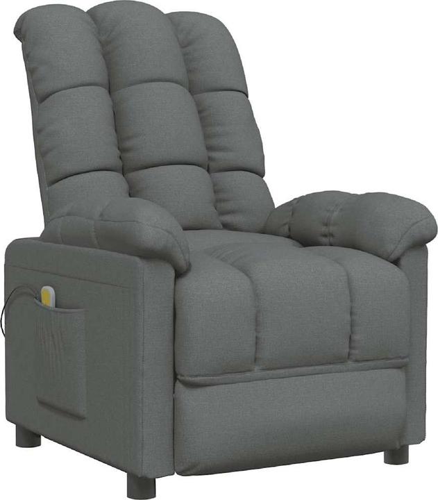 VidaXL Massagesessel Fernsehsessel Relaxsessel Liegesessel Dunkelgrau Stoff
