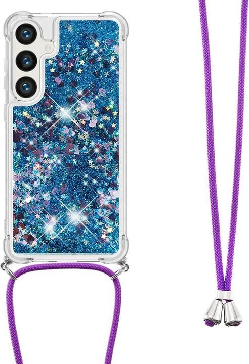 Immagine prodotto Cover-Discount Copertina glitterata con cordino blu (Samsung Galaxy S24+)