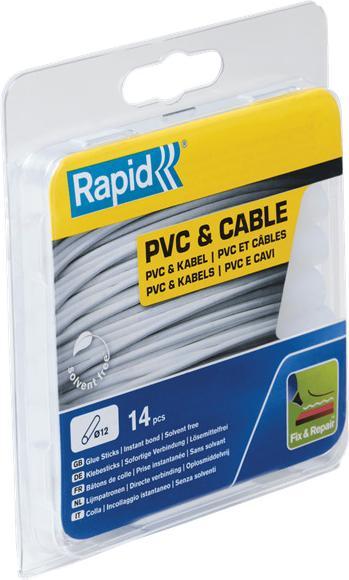 Rapid PVC & cable glue sticks Ø12x94mm 14 pieces