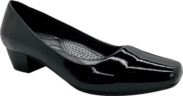 Produktbild Boulevard Ladies Patent PU Niedrig Heel Court Schuhe (43)
