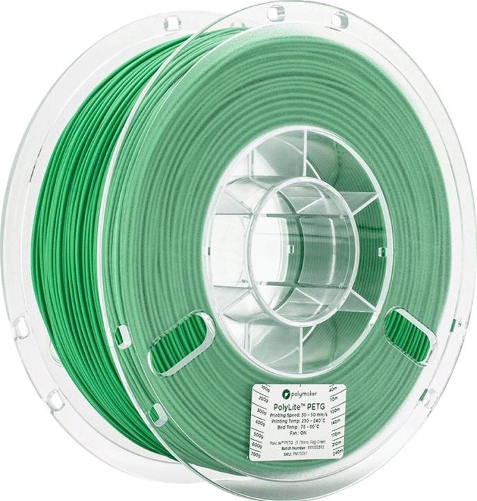 Immagine prodotto Polymaker PB01005 PolyLite Filament PETG resistente al calore, alta resistenza alla trazione 1,75 (PETG, 1.75 mm, 1000 g, Verde)