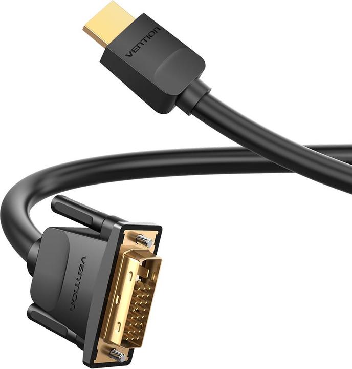 Image du produit Vention Câble HDMI vers DVI 3m ABFBI (Noir) (3 m, HDMI)