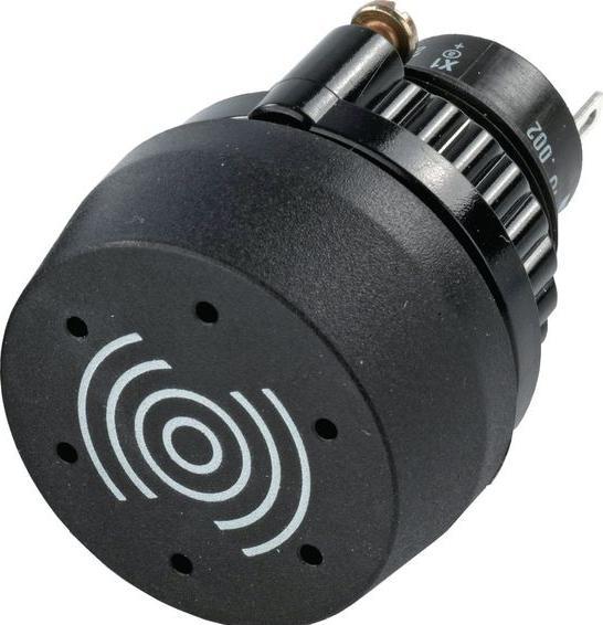 Actual product image EAO Buzzer 22mm mount black plastic front 24