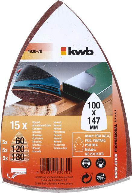 Produktbild kwb Kletthaftscheibe Set (60, 120, 180)