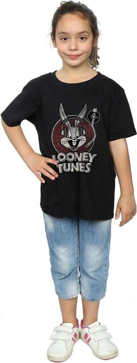 Immagine prodotto Looney Tunes Bugs Bunny Circle Logo Maglietta Ragazze (140, 146)