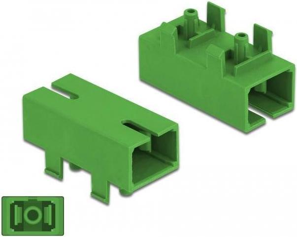 Immagine prodotto Delock Accoppiamento fibra ottica per PCB presa SC simplex a presa SC simplex monomodo verde (Accoppiamento di rete)