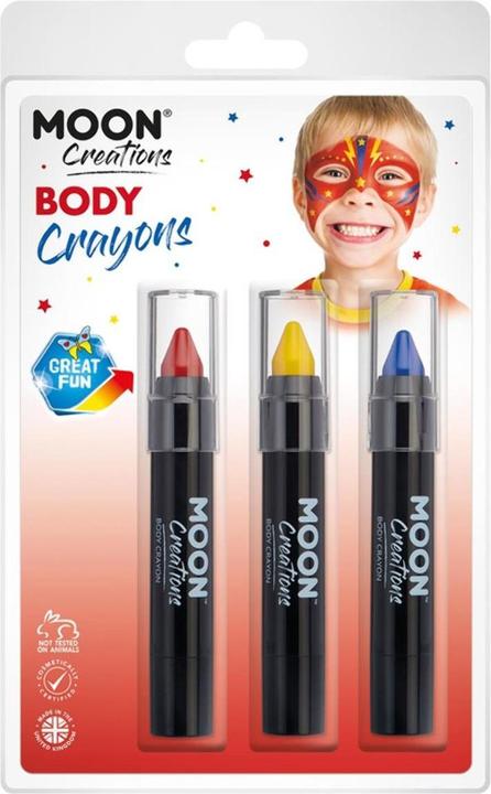 Actual product image Moon Creations Logo Body Crayons (Yellow, Red, Blue)