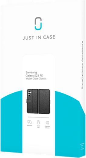 Immagine prodotto Just in Case Copertina a libro in pelle di Pu Nero Samsung Galaxy S23 FE (Samsung Galaxy S23 FE)