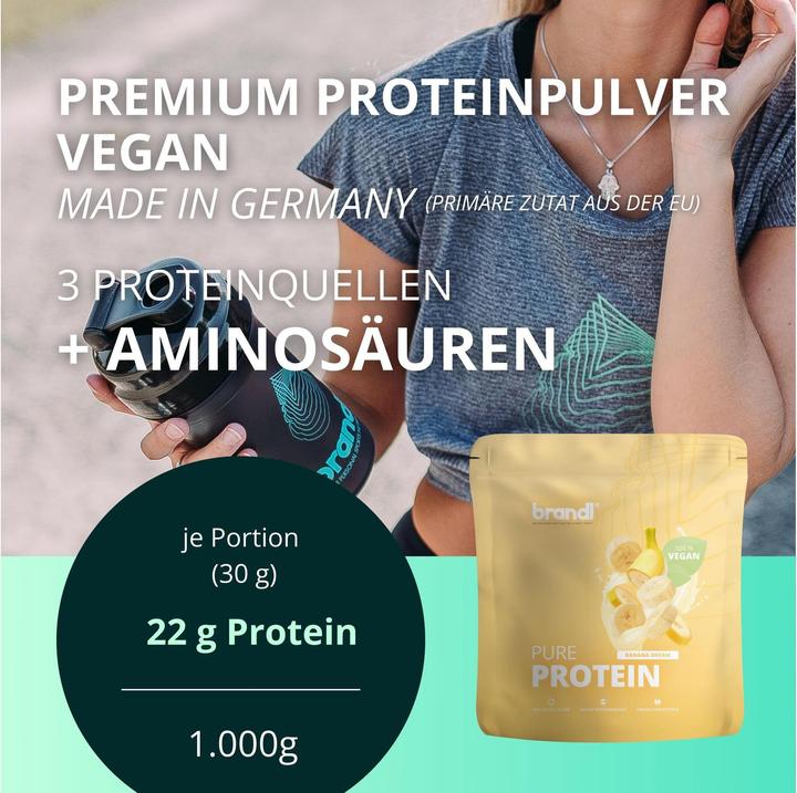 Immagine prodotto Brandl-Nutrition Polvere di Proteine Pure Vegan (Banana, 1 pz., 1000 g)