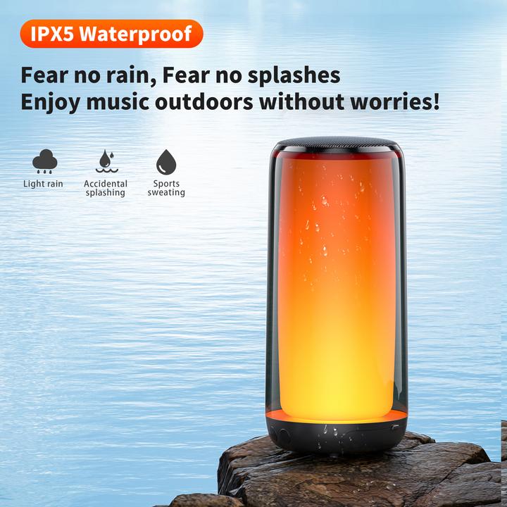 Immagine prodotto Qere Altoparlante Bluetooth 5.3 HF33 10W 3D Surround Sound Luce LED IPX5 e USB-C (5 h)