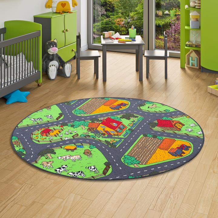 Immagine prodotto Snapstyle I bambini giocano alla fattoria di tappeti (160 x 160 cm)