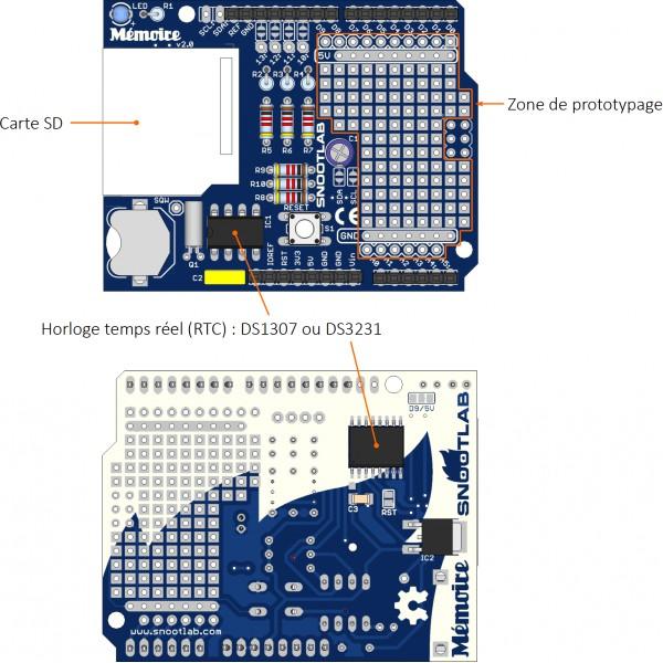 Produktbild Snootlab Memoire Kit 2.0 (Data Logging Shield mit DS1307) (Elektronikkit)