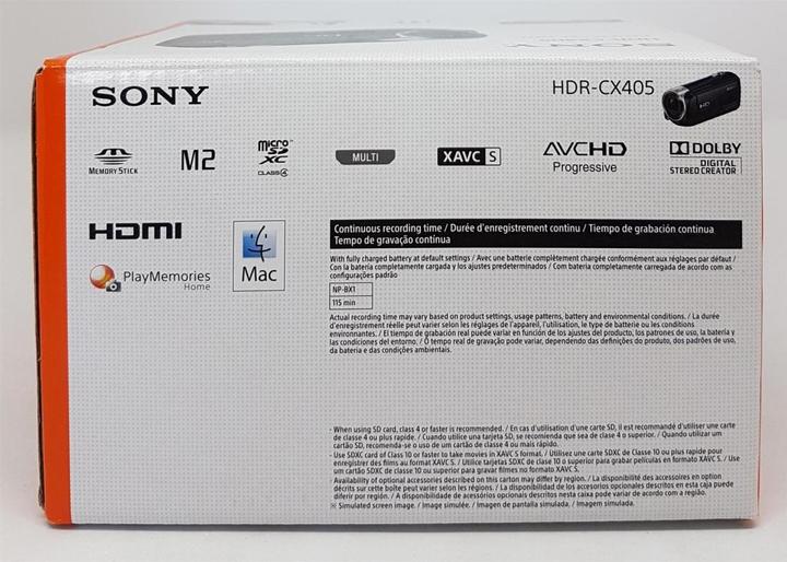 Actual product image Sony Hdr Cx405 (2.29 Mpx, 50p, 30 x)