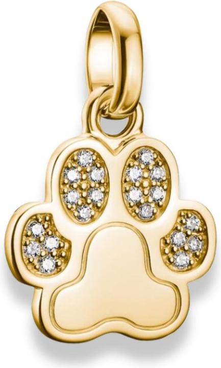 Thomas Sabo Charm-Anhänger Pfote mit Steinen Connect vergoldet (Silber 925)