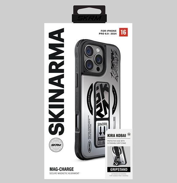 Immagine prodotto Skinarma case Kira Kobai iPhone 16 Pro Max 6.9" Magnetic Charging Grip Stand chrome (Apple iPhone 16 Pro Max)