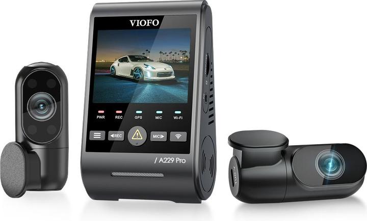 Immagine prodotto Viofo A229 Pro 3CH (Ricevitore GPS, Microfono incorporato, Display integrato, WiFi, Accelerometro, Visione notturna, 4K)