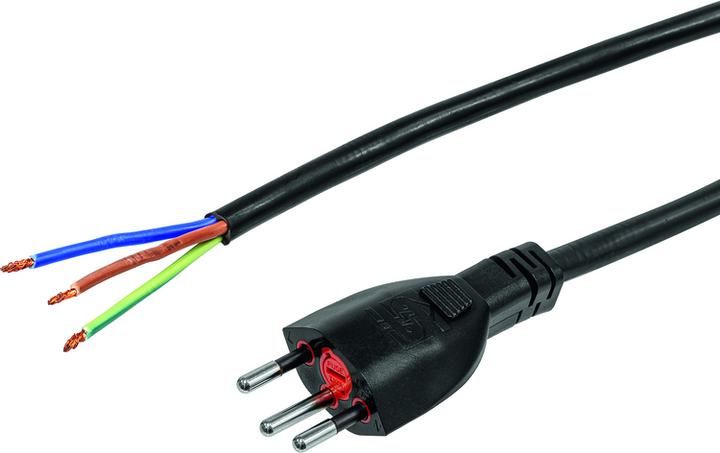 Actual product image Steffen Connection cable Td 3x1mm2 black 3m plug T12 incl. fine-wire fuse (3 m)