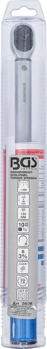 Image du produit BGS Clé dynamométrique 10 mm (3/8") 20 - 120 Nm (3/8", 20 Nm, 120 Nm)