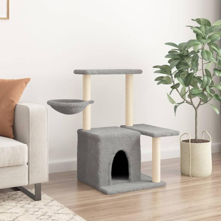 Actual product image VidaXL Kratzbaum mit Sisal-Kratzsäulen Hellgrau 83 cm,Farbe (83 cm, Light grey)