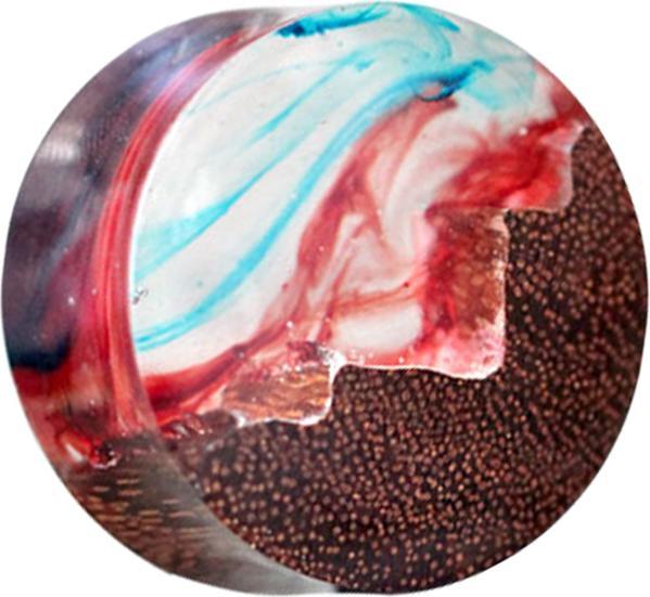Produktbild Star Piercing Flared Plug blaue und rote färbung Epoxy transparent aus Tamarind Holz (ohne Messing, Organisch)