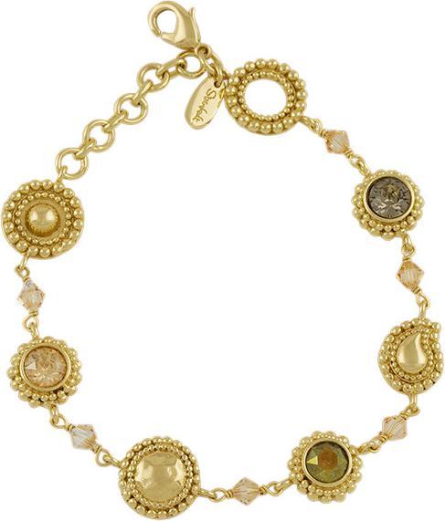 Produktbild Steinkult Armband mit Kristallsteinen "Sheila" (21 cm, Messing vergoldet, Kristall)