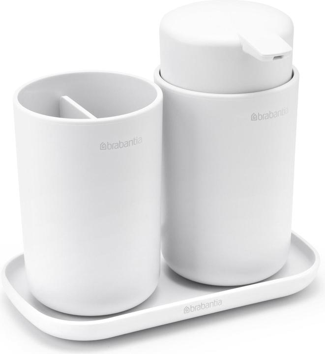 Immagine prodotto Brabantia Set di dispenser per sapone con bicchiere e ciotola per spazzolini da denti