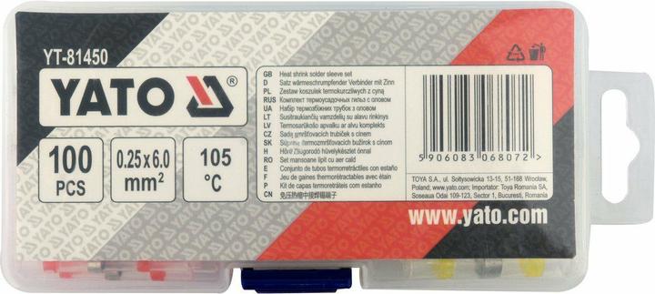 Actual product image Yato Heat shrink tubing assortment YT-81450 (100 x)