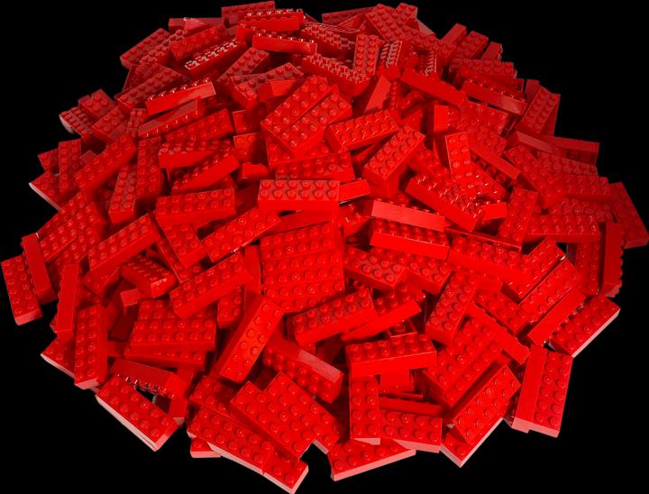 Actual product image LEGO 2x6 bricks red - 25 pieces - Red bricks 2456 (2456, LEGO Accessories)
