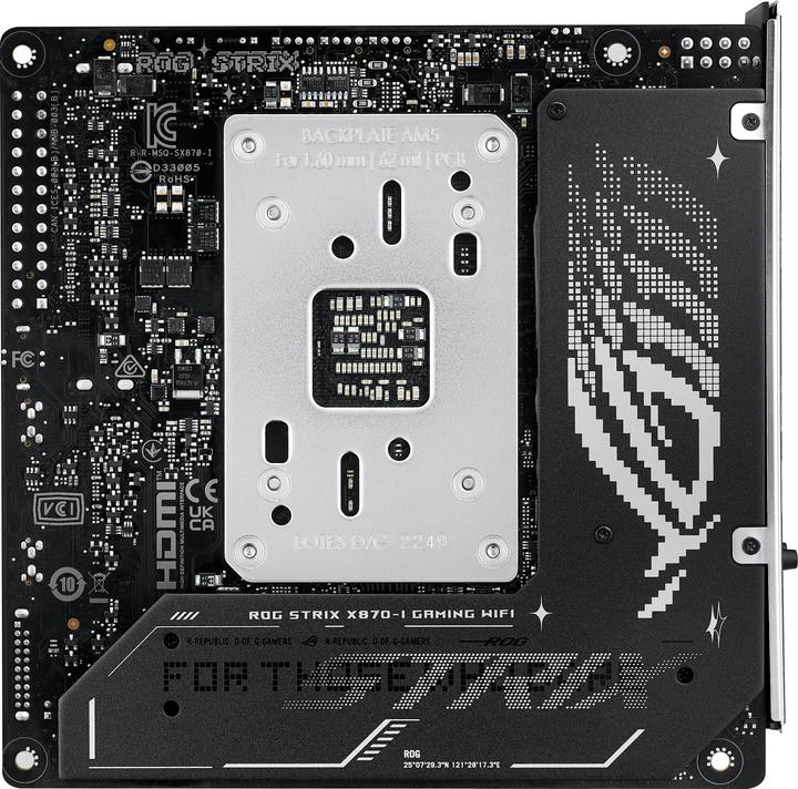 Productafbeelding ASUS ROG STRIX X870-I GAMING WIFI (mITX, X870, AM5, DDR5) (AM5, AMD X870, Mini-ITX)