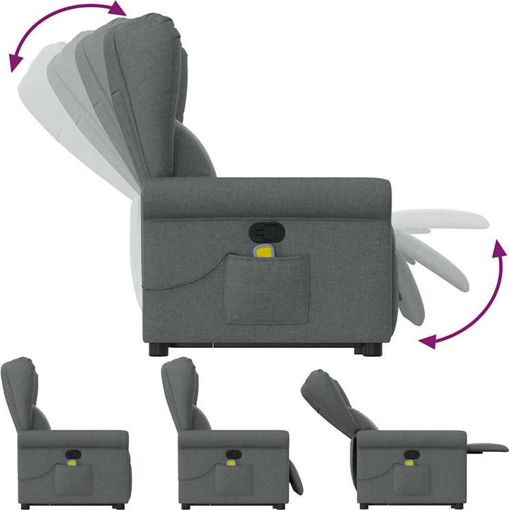 Image du produit VidaXL Fauteuil de massage releveur Gris foncé Tissu
