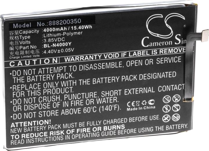 Produktbild AccuCell Li-Polymer-Akku - 4000mAh (3.85V) für Handy, Smartphone, Telefon wie Gionee BL-N4000Y