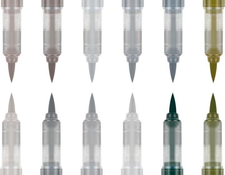 Image du produit Karin PIGMENT DECO BRUSH - Marqueur à brosse (Vert, Gris, 12 x)