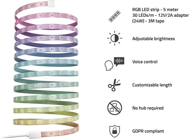Image du produit Hombli Bande LED (RGB, 500 cm, Intérieur)