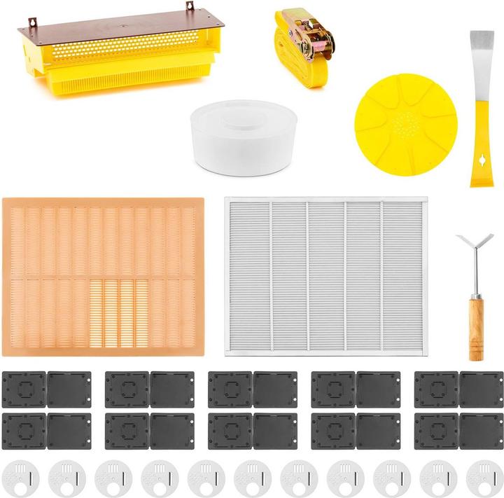 Produktbild Wiesenfield Imkerei-Starterset 28-tlg Stockmeissel Gurt Pollenfalle Insektenfalle Imker-Set