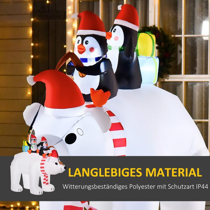 Produktbild Homcom Aufblasbarer Pinguin und Eisbär mit Beleuchtung