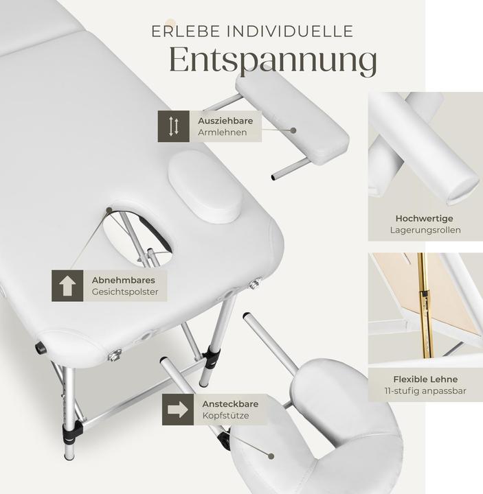 Actual product image tectake Massage table 3 zone with carry back and bolsters