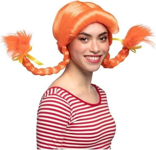 Produktbild Fasnacht Perücke Zopf geflochten orange