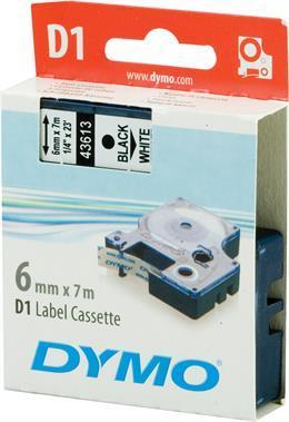 Image du produit Dymo Bande D1 6mm x 7m, noir sur blanc (0.60 cm, Blanc)