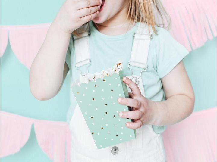 Produktbild Partydeco Popcornschachtel - Mint mit Punkten (6 Stück) (6 x)