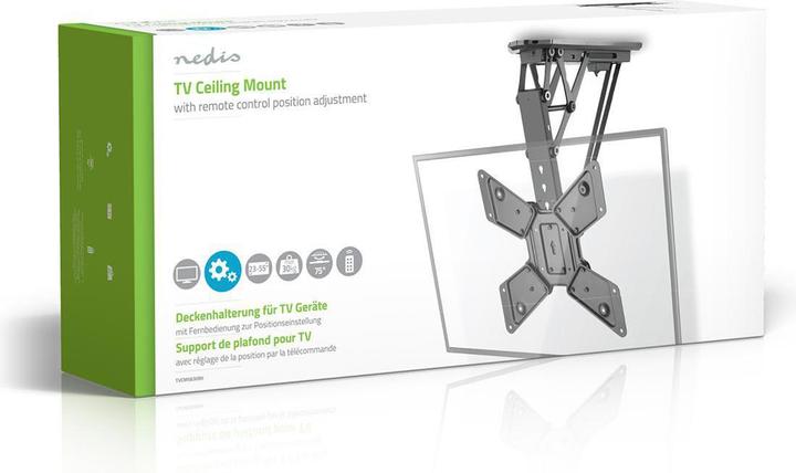 Produktbild Nedis Motorbetriebene Deckenhalterung für TV-Geräte - 23 – 55 Zoll - Max. 30 kg - 2 voreingestell (Decke, 55", 30 kg)