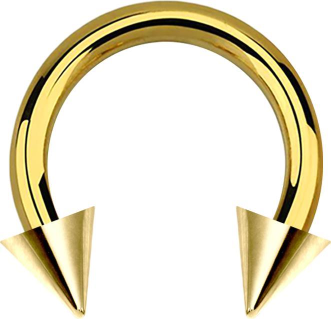 Star Piercing Circular Barbell Innengewinde vergoldet mit zwei Cones (Chirurgenstahl 316L, ohne Messing)