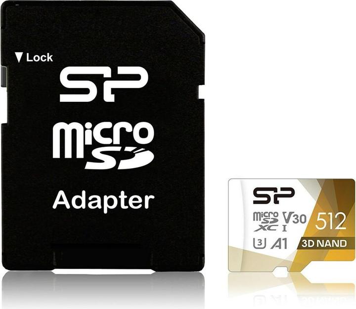 Image du produit Silicon Power Supérieur Pro (512 Go, microSDXC, U3, UHS-I)