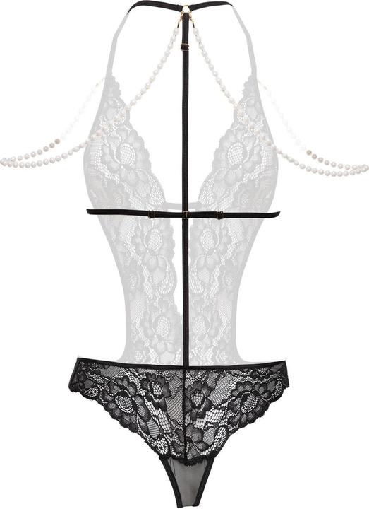 Actual product image Christine Le Duc Open Lace Body with Pearls Mea - Black (S/M)