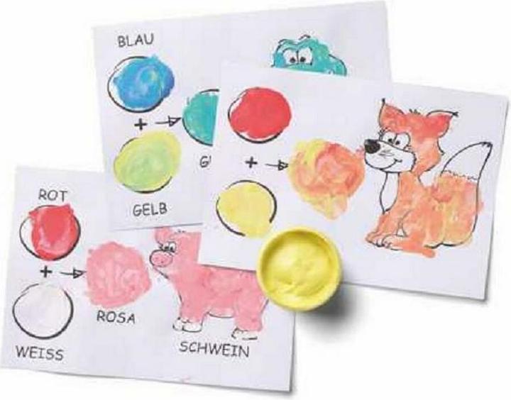 Produktbild Kreul Wir mischen, malen, tupfen (Weiss, Gelb, Rot, Blau, Schwarz, 250 ml)