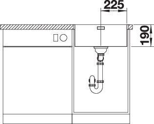 Actual product image Blanco Andano 450-IF (Top-mounted sink, 45 cm, 44 cm)