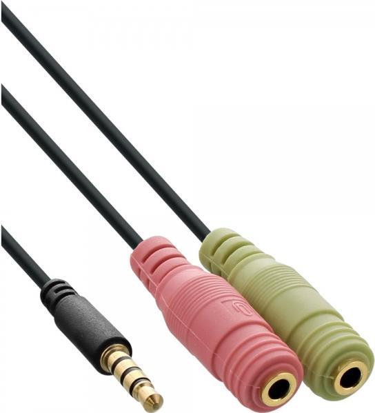 Produktbild InLine Audio Headset Adapterkabel (1 m, 3.5mm Klinke (AUX))