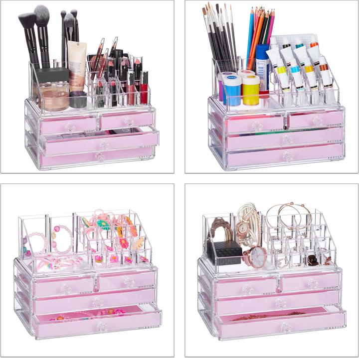Actual product image Relaxdays Makeup Organizer with 4 Drawers