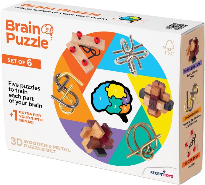 Produktbild Recent Toys Brain Puzzle set of 6 (6 Teile)